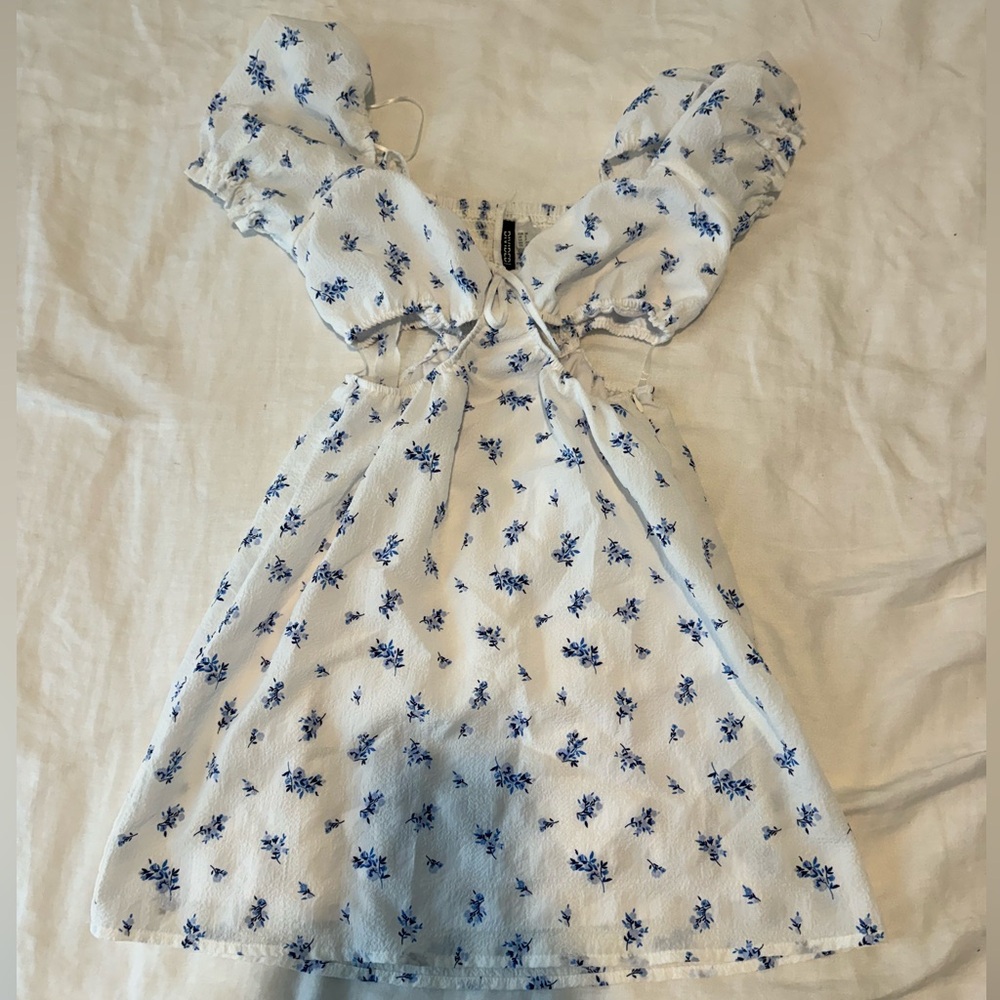 H&M Floral Blue and White Dress